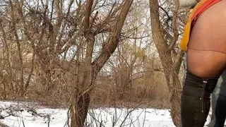 I love it when my mother-in-law puts on boots and a skirt while holding my dick