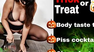 Femdom Trick or Treat Tasting Games Piss Licking Drinking Body Armpit Full Video Miss Raven Training Zero FLR Real Wife