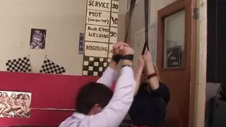 Guy gets his dick ridden by a blonde MILF with big tits