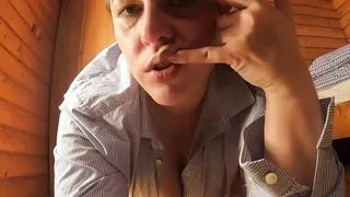 I spit in your face - saliva JOI