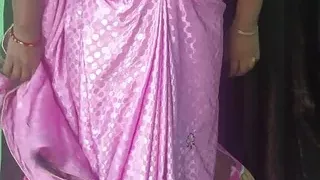 Sruti bhabi in sharee Fully naked and fingering herself on the bed