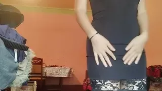 Bangladeshi girl undresses black dress showing her hot hairy pussy underneath