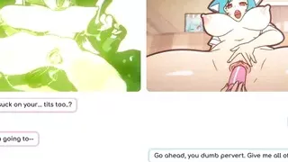 Nicole Risky Job Hentai game PornPlay Ep.7 two lesbian having webcam sex and squirting while sucking tits and toying