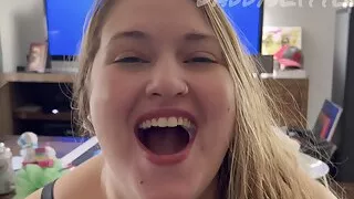 Hot BBW Wife Blowjob Cum Swallow with a Smile!!