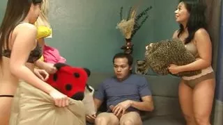 Teen slumber party gets kinky when they use their strap ons