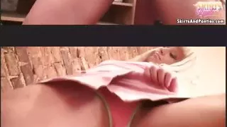 Let me give you a peek up my skirt while I tidy up