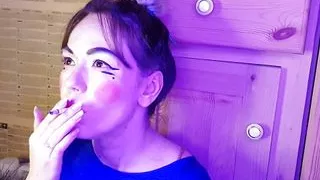 japanese stepsister smokes a cigarette