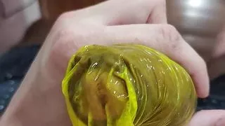 Amateursex, Großer Schwanz, Kondom, Sperma, Abspritzen, Fetischsex