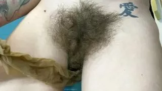 Pantyhose and hairy pussy by amateur girl