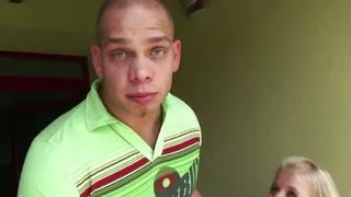 She lets her gardener fuck her doggy style with her husband