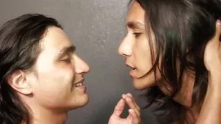 Cute skinny Latino gets a hot blowjob and rides his Latino boyfriends big cock