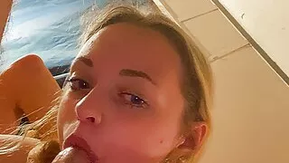 KrazzyKk gives sloppy blowjob to boyfriend