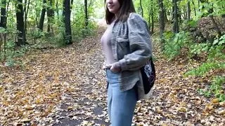 holyXhoney sucked deeply and fucked in the forest hiding from passers -by