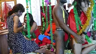 Desi Pornstars Orgy X-mass Special Gangbang Fucked with BBW Sucharita and StarSudipa and 4 Huge Cock ( Hindi Audio )