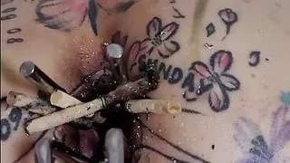 korean mistress uses her slave's butthole as an ashtray 002 tattoo