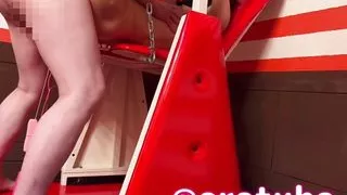 why? ! Shocking video The buttocks again...  I put the rotor into both the pussy and the anus, and it dangles