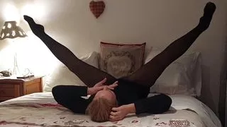 Selena's bed pleasure partially clothed