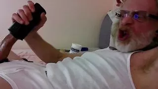JerkinDad14 - Holiday Goon Bate Session Older Gay Man In Underwear Stroking Greasy Poz Dong Plus Massive Cumshot