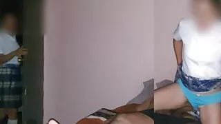 Innocent and beautiful student girl took advantage of her stepuncle's old man, she is very rich, delicious and hot