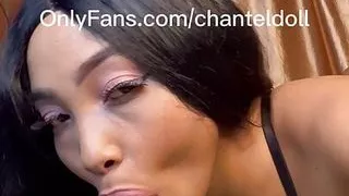 18 yo LATINA SLUT Sucking Dildo Wearing Sexy Lingerie In Bed - CHANTELDOLL