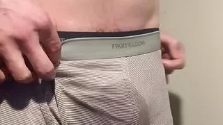 Denzel James pees in his underwear uses his dildo and masterbates