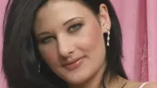 Sweet Lulu with natural tits and cameltoe masturbating dildo