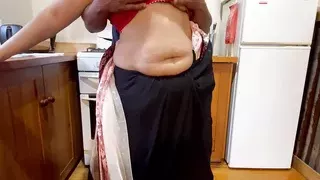 Horny Indian Couple Romantic Sex in the Kitchen - Homely Wife Saree Lifted Up, Fingered and Fucked Hard in her Butt