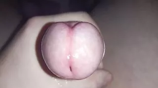 Closeup masturbation uncut cock