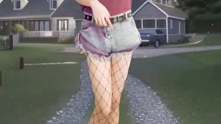 Cute Shemale Cumshot In The Garden Hot Jeans Shorts Sexy Tights Pretty Dick Masturbating In Fron Of The Neighbors