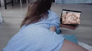 College Girl Orgasms Watching Vanilla Porn- Intense Clit Pleasure