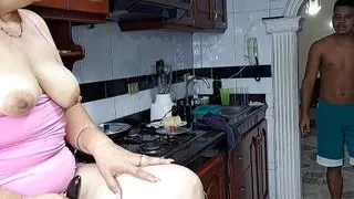 I masturbate in the kitchen while my stepson is in the living room