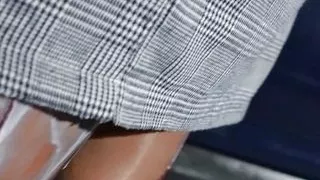 Wish granter: milk enema with latex and nylons in public