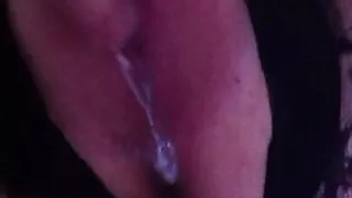 Masturbation of my cum filled pussy creampie by a stranger with orgasm