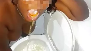 Freakyqueen husband doesn't know her mouth is my urinal.