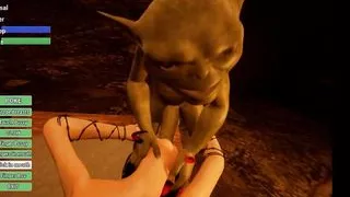 Fuck her pussy and mouth however you want! The Single Goblin sex cam demo, video game play through