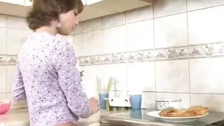 Lil Maya masturbates in the kitchen