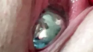Huge kegel balls pushed out of pussy