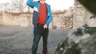 Drinking beer and peeing outdoor (60fps)