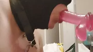 Lesbian slut sucks cock