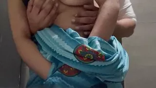 Hot Secretary Celebrates New Year Eve with the boss. And boss fucks her in the washroom and fucks her hard