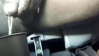 Daddy Bear Pissing Close Up In Car From His Black Cock (Black Guy Piss Outdoor)(Gay Peeing In Public)(Gay Golden Shower)