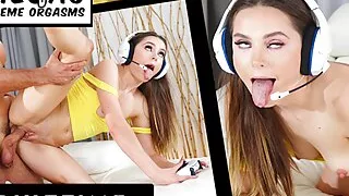 ADULT TIME - AHEGAO EXTREME ORGASMS: Gamer Girl Aften Opal Gets Fucked By BF's Stepdad! FULL SCENE