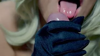 Quick cock licking until premature ejaculation