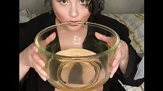 POV BBW Alt Princess Adama Daat Drinks All of Your Hot Piss and Rubs Her Fat Pussy as a Reward