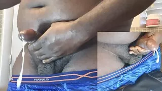 Black Guy Jerking Off, Cumming & Moaning,Dirty Talking, Black Man Shooting A Big Cum Load From Black Cock, Busting A Nut