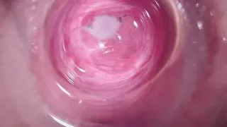 Camera deep inside Mia's teen tight pussy