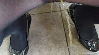 Naughty crossdresser pisses panties and tights
