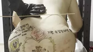 korean mistress foot, tattoo spanking