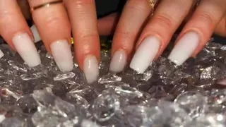 Long Nails Asmr Play with Diamonds