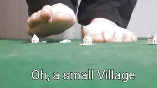 Giantess crush tiny house with her massive feet